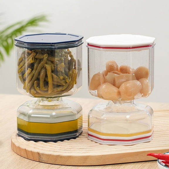 Joernso Hourglass Pickle Jar Pickle Juice Separator Food Grade BPA Free Leak-proof Airtight Pickle Organizer Jar Pickle Storage Strainer