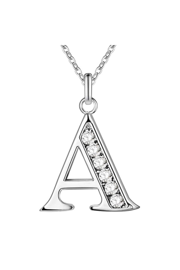 Initial Necklace 26 Letters Rhinestones Unisex Exquisite Electroplated Necklace for Mothers Day