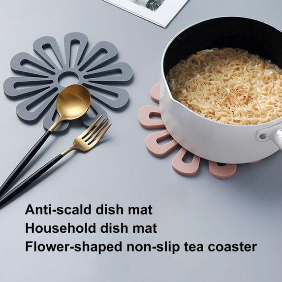 Joernso Insulation Pad Food Grade Heat Resistant TRP Flower Shaped Trivet Mat for Kitchen