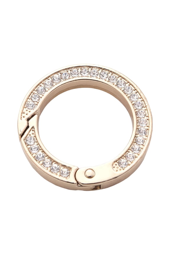 Key Ring Double-sided Rhinestone Compressible Spring Exquisite Portable Multipurpose Decorate Zinc Alloy Spring Keyring Key Chain Buckle Car Accessory