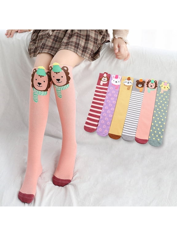 Kid Girl Cute Lion Fox Monkey Thigh High Over The Knee Stockings Cotton Long Socks