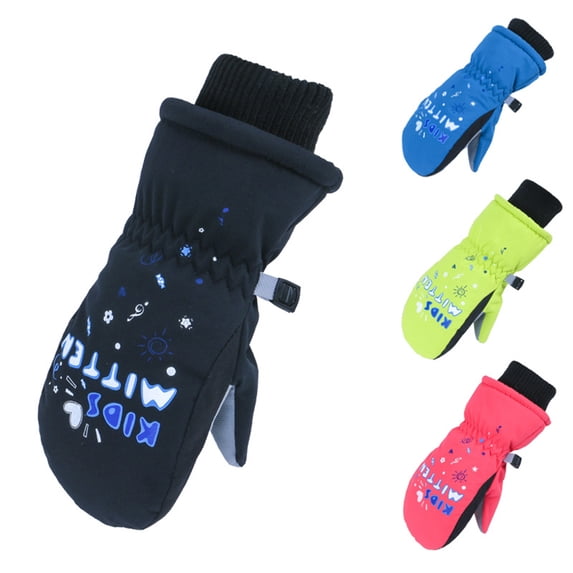 Joernso Kids Outdoor Waterproof Warm Mittens Boys Girls Windproof Non-slip Ski Gloves