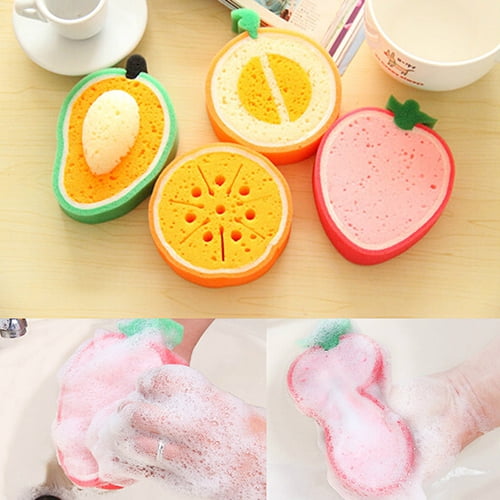 Joernso Kitchen Tool Lovely Fruit Dish Washing Cleaning Cloth Gadget Sponge Scouring
