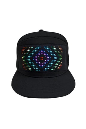 LED Pixel Screen Cap RGB Colorful LED Screen Cap App Connection Detachable Screen USB Charging Display Message Hat Adjustable Buckle Event Party Hat