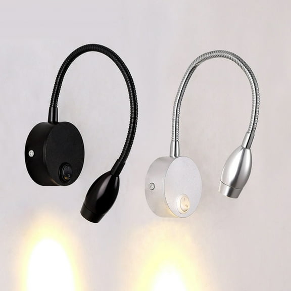 Joernso LED Wall Lamp Switch Bendable Tube Bedroom Bedside Adjustable Reading Light Gift