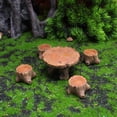 thumbnail image 1 of Joernso Landscape Ornament Handicraft Excellent Workmanship Exquisite Resin Craft Garden Miniature Table Chair for Home Desktop, 1 of 8