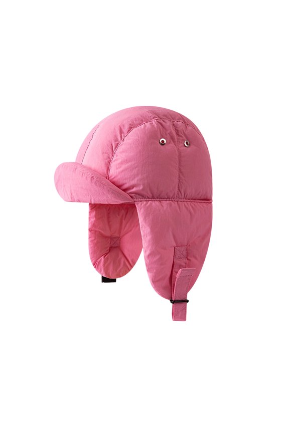 Lei Feng Hat Solid Color Autumn Winter Down Hat Windproof Design Adjustable Buckle Cold Weather Headwear