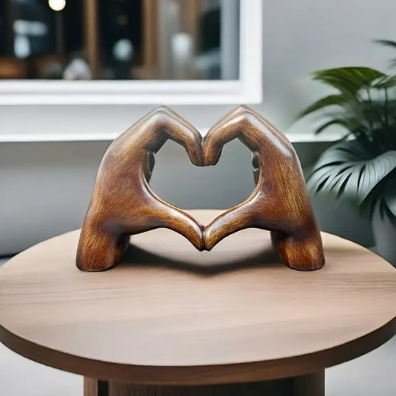 Joernso Love Heart Hand Figurine Heart-shaped Gesture Resin Sculpture Statue Sculpture Home Office Desktop Decoration Ornament Christmas Gift