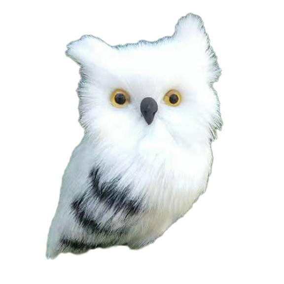 Joernso Lovely Artificial Animal Owl Miniature Plush Toy Garden Ornament Photo Props