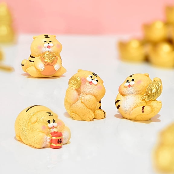 Joernso Lovely Little Tiger Shape Statue Decor Beautiful Vivid Resin Statue Model for Home