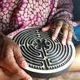 thumbnail image 1 of Joernso Meditation Finger Labyrinth Prayer Mindfulness Tool Relaxation Anxiety Relief Wooden Round Handheld Finger Maze Board Christmas Gift, 1 of 7