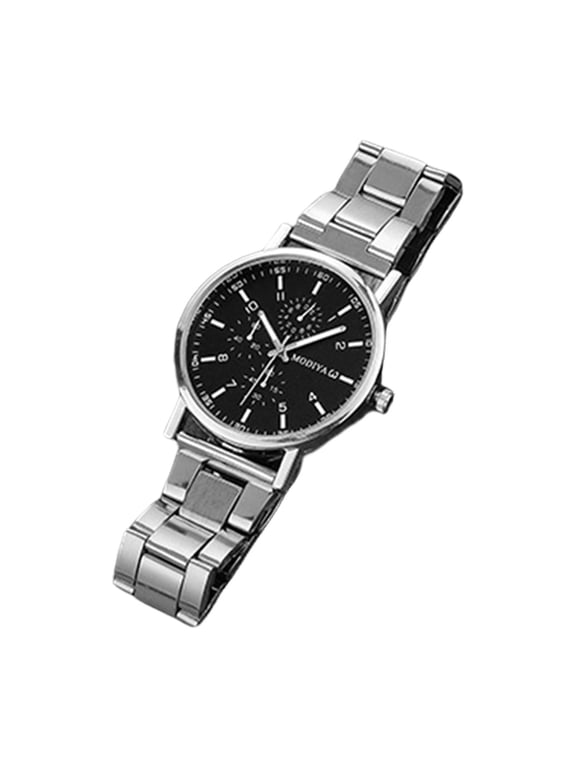Men Quart Watch Round Dial Adjustable Strap No Delay Time-checking High Accuracy Exquisite Business Formal Wristwatch Timepiece