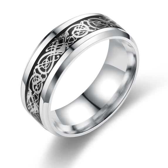 Joernso Men Ring Glossy Simple Jewelry Accessory Dragon Pattern Glowing Ring for Dating