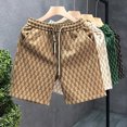 thumbnail image 1 of Joernso Men Summer Shorts Elastic Waist Adjustable Drawstrings Casual Shorts with Pockets Printing Wide Leg Beach Shorts Streetwear, 1 of 8