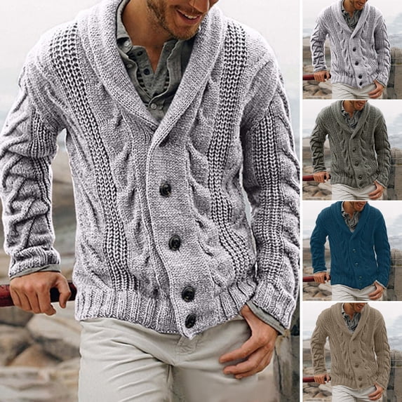 Joernso Men Sweater Jacket Cotton Blend Button Closure Long Sleeve Fashion Cardigan Sweater for Autumn Winter
