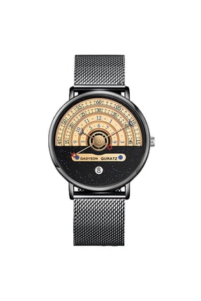 Men Watch Color Matching Half Roulette Date Diaplay Waterproof Clear Print Legible High Accuracy Quartz Movement Quartz Wristwatch