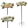 thumbnail image 1 of Joernso Metal Bird Bath Garden Bird Feeder with Metal Stake Flower Shape Bee Cup Hummingbird Feeder for Lawn Courtyard Patio, 1 of 8