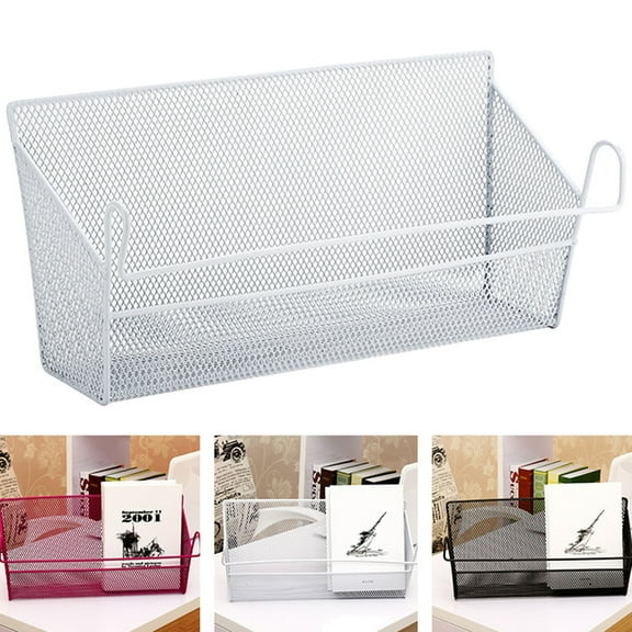 Joernso Metal Mesh Dorm Bedside Hanging Basket Wire Bookcase Shelf Rack Bunk Organizer