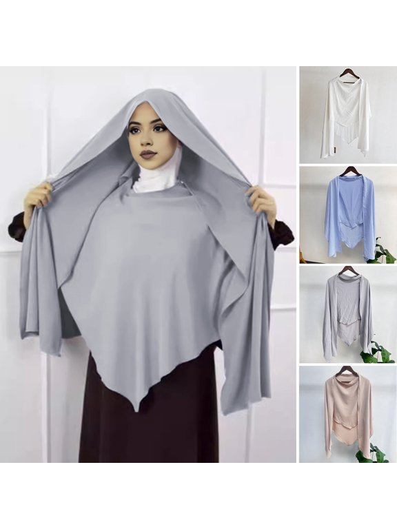 Middle East Scarf for Warmth Dustproof Sun Protection Solid Color Shawl Style Headscarf Wavy Pleated Fabric Daily Use Outdoor Occasion Head Wrap
