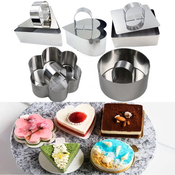 Joernso Mini Baking Ring Heat-resistant Multi-purpose Corrosion Resistant Stainless Steel Mousse Cake Mold Ring for Kitchen