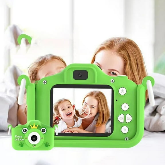 Joernso Mini Camera 1080P HD-compatible 32G RAM 600mAh Battery Cute Carton Frog Shape Energy-saving Photograph Taking 12 Languages Front And Back Camera Digital Camera Children Birthday Gift