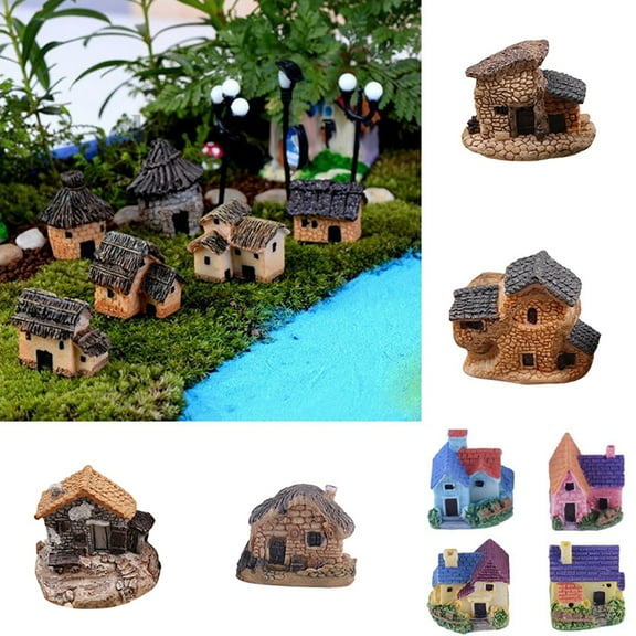 Joernso Mini Fairy Garden Miniature House Fence Craft DIY Micro Landscape Decor Gift