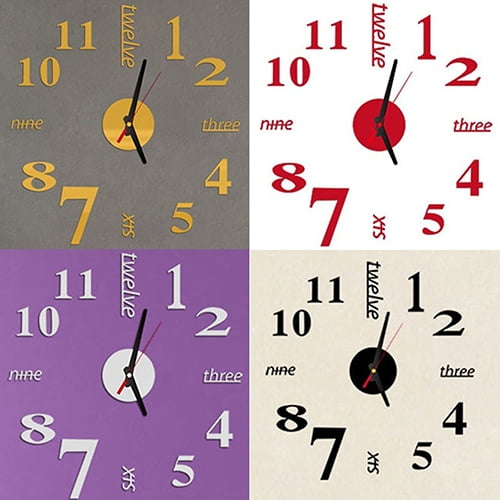 Joernso Modern Fashion Home Office Room Decor Background DIY 3D Clock Wall Sticker