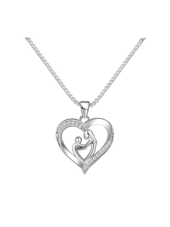 Mother And Daughter Son Love Heart Pendant Necklace Mother's Day Jewelry Gifts for Grandmother Mom Daughter Wife
