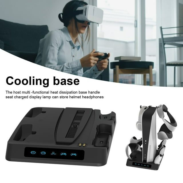 Joernso Multi-functional Controller Charging Dock Heat Dissipation LED VR Headset Glasses Headphone Display Stand for PS VR2 for PS5 Controller