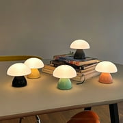 Joernso Mushroom Lamp Small Bedside Light Soft Glow Flicker Free Stepless Dimming Rechargeable Nightstand Lamp Desk Decoration