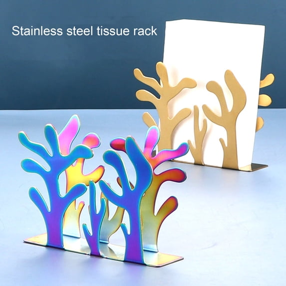 Joernso Napkin Holder Tree Shape Decorative Stainless Steel Small Human Tableware Pattern Serviette Rack Table Decor