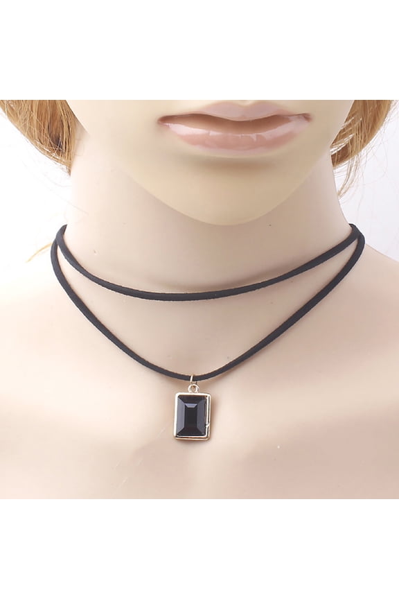 Neckband Choker Double Layers Durable Velvet Black Velvet Short Chain for Party