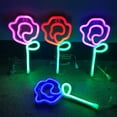 thumbnail image 1 of Joernso Neon Light Colorful Rose Flower LED Wall Hanging Neon Sign Home Decoration Christmas Gift for Room, 1 of 8