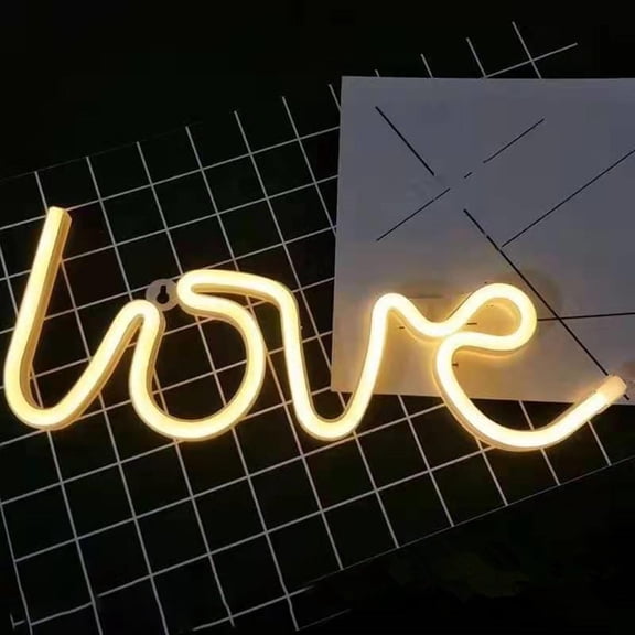Joernso Neon Light Love Shape Decoration LED Multi-purpose USB Night Light for Birthday