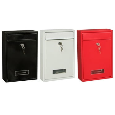 Joernso Outdoor Lockable Wall Mounted Hanging Iron Post Letter Box Mailbox with Key