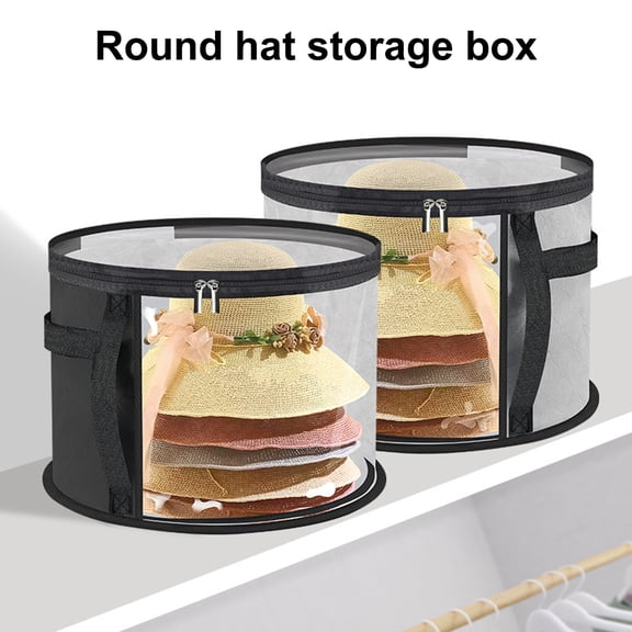 Joernso Oversized Clear Hat Storage Bag with Handle Zipper Closure Transparent Design Foldable Cowboy Hat Organizer Wide Brim Hat Case