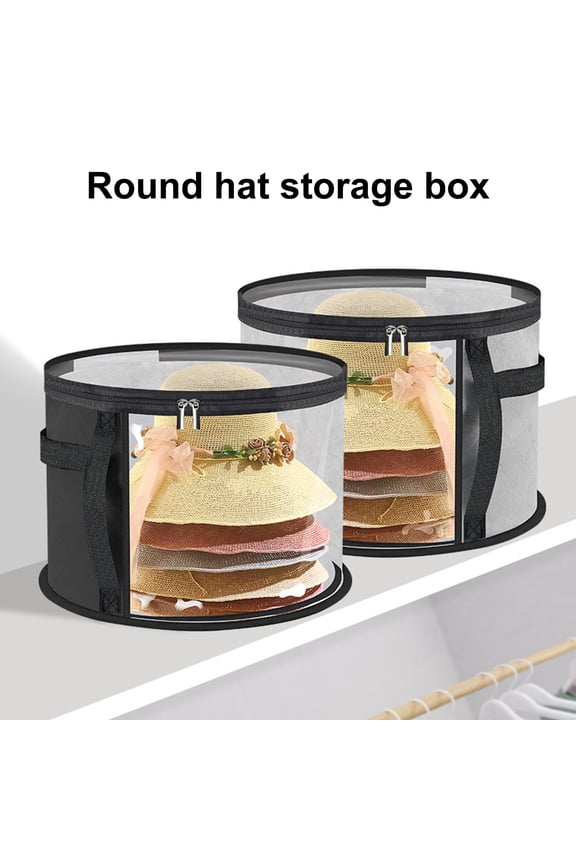 Oversized Clear Hat Storage Bag with Handle Zipper Closure Transparent Design Foldable Cowboy Hat Organizer Wide Brim Hat Case