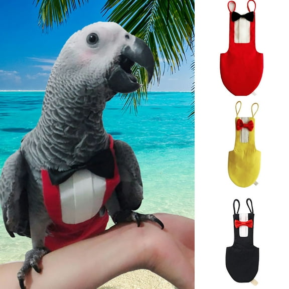 Joernso Parrot Flight Suit Western Style Cosplay Skin Friendly Soft Bird Parrot Diapers with Bow Tie Photo Props