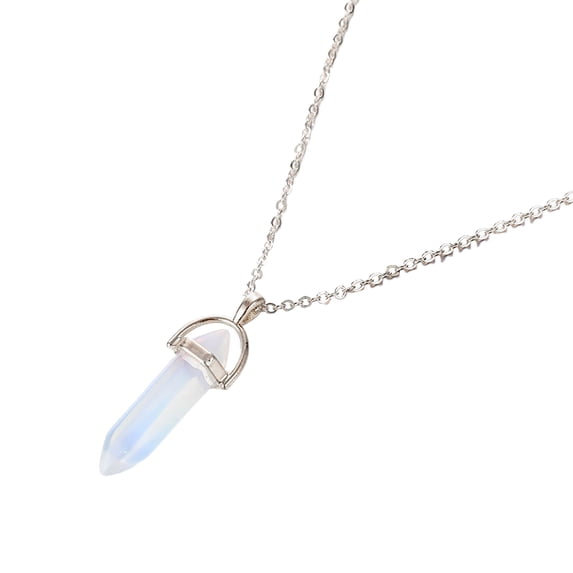 Joernso Pendant Necklace Faux Crystal Stone Decorative Metal Women Chain Necklace Jewelry Accessories