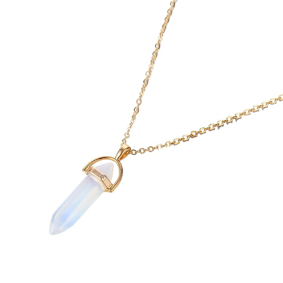 Joernso Pendant Necklace Faux Crystal Stone Decorative Metal Women Chain Necklace Jewelry Accessories