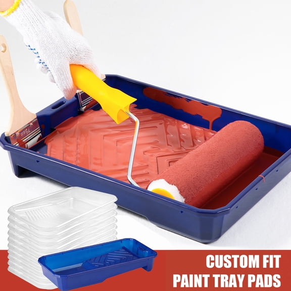Joernso Plastic Paint Tray with Paint Pan Liners Large Capacity Reusable Easy to Clean Paint Roller Tray Liners Set