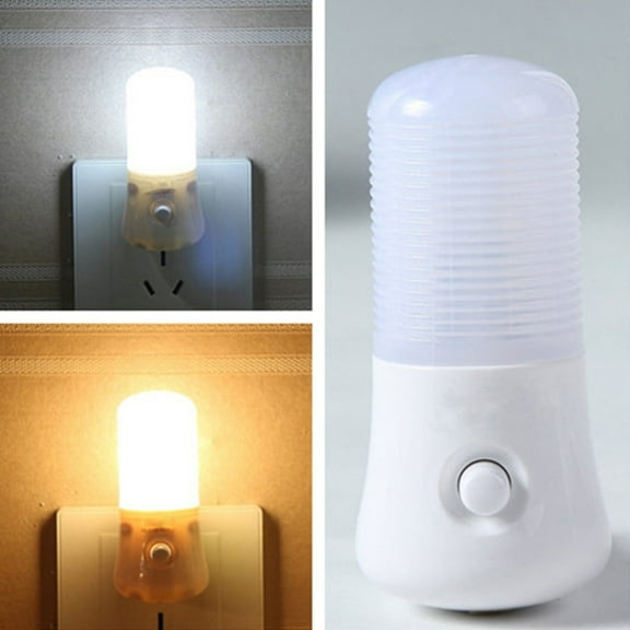 Joernso Portable 3W Warm/White LED Night Light Home Bedside US Plug Switch Mini Lamp