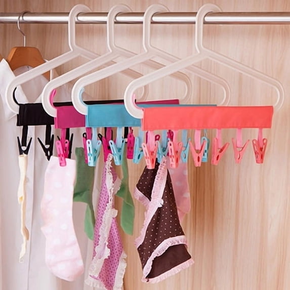 Joernso Portable Foldable Cloth Hanging Clothespin Bathroom Wardrobe Towel Clip Hanger