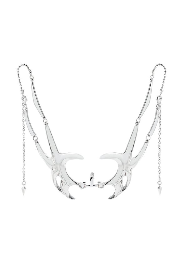 Punk Style Masquerade Face Guard Women Men Party Prom Metal Hollow Adjustable Liquid Irregular Mouth Cover Face Accessories