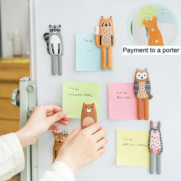 Joernso Refrigerator Magnet Cute Animal Shape Silicone Decorative Fridge Sticker Hanger Hook for Home