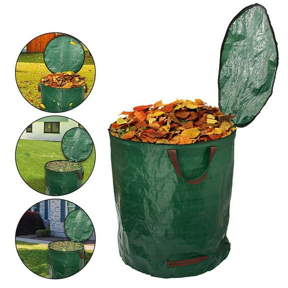 Joernso Reusable Yard Waste Bag with 4 Handles Heavy Duty Garden Lawn Leaf Bag Large Capacity Folding Camping Yard Recycling Bag