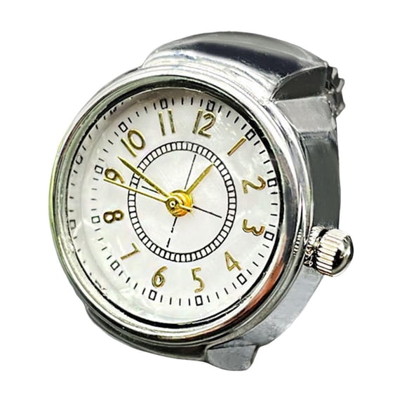 Joernso Ring Watches Men Women Elastic Finger Watches Clear Round Dial Quartz Ring Watches for Valentine's Day
