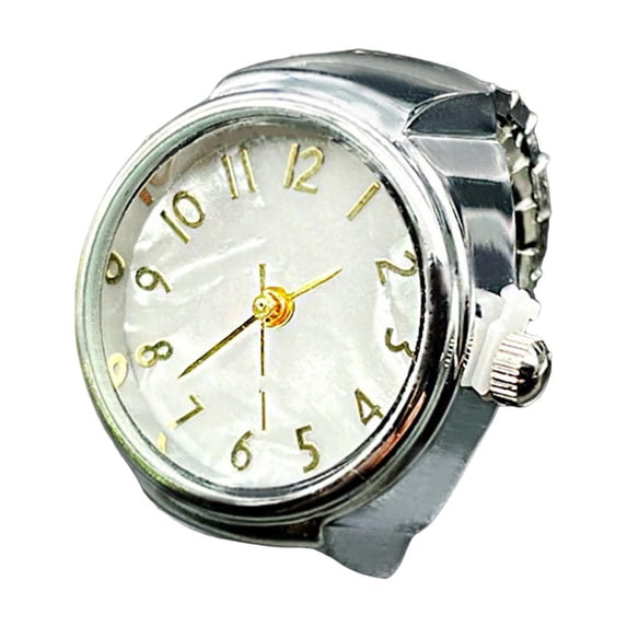 Joernso Ring Watches Men Women Elastic Finger Watches Clear Round Dial Quartz Ring Watches for Valentine's Day