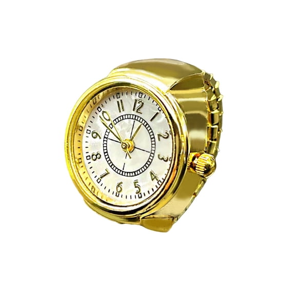 Joernso Ring Watches Men Women Elastic Finger Watches Clear Round Dial Quartz Ring Watches for Valentine's Day
