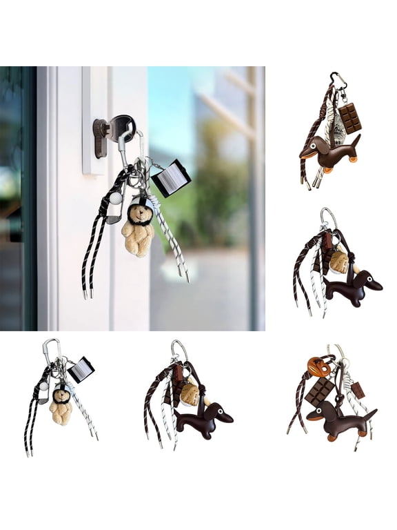 Rope Bag Charms for Handbag Purse Charm Hanging Ornament Backpack Charm Vintage Metal Buckles Schoolbag Shoulder Bag Keychain Pendant